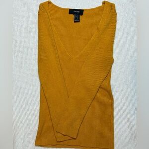 Forever 21 Golden V-Neck Sweater